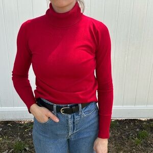 Women's Red Turtleneck Sweater